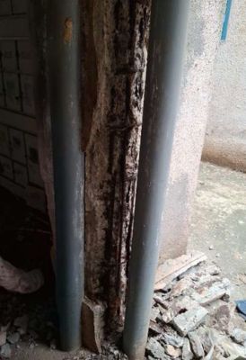 Before Column plaster